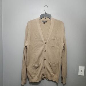J. Crew Men's Tan Cardigan Sweater Size Large